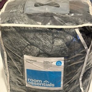 50"x70" 12lbs Weighted Throw Blanket with Removable Cover Heather Gray - Room Es